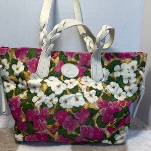 Dooney & Bourke Pink and Green Floral Tote